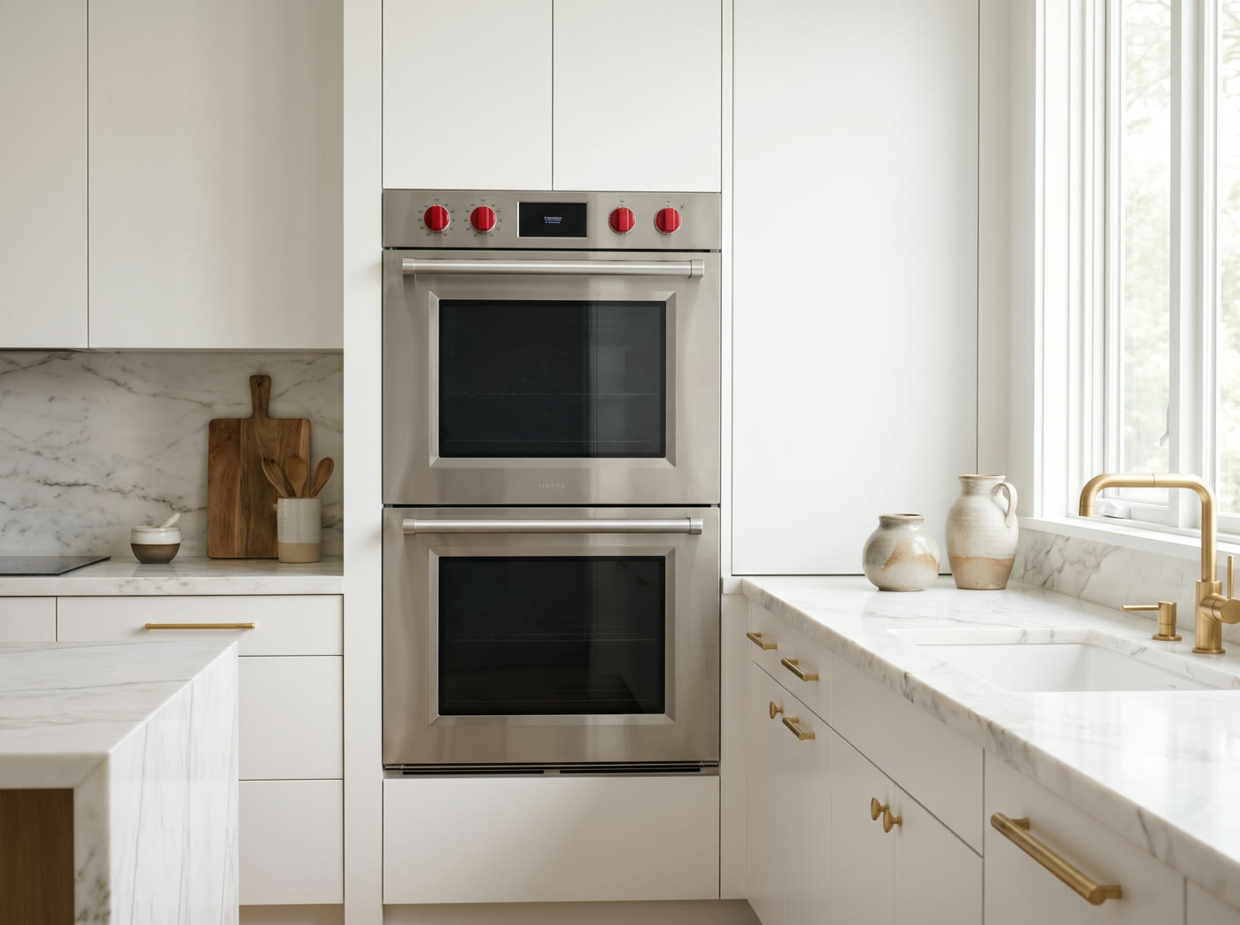A Wolf wall oven in a luxury Los Angeles kitchen